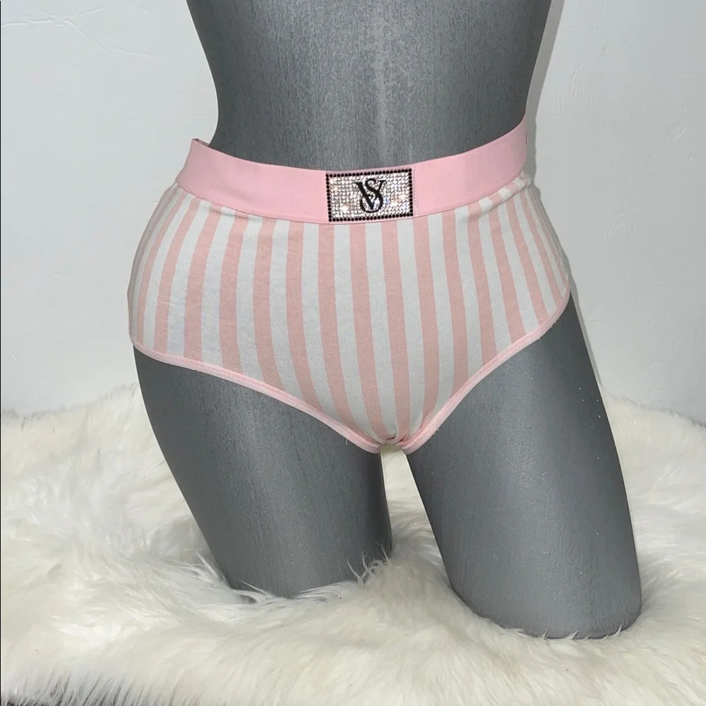 Victoria’s Secret Logo Cotton Shine Patch Modern Brief Panty Underwear. NWT